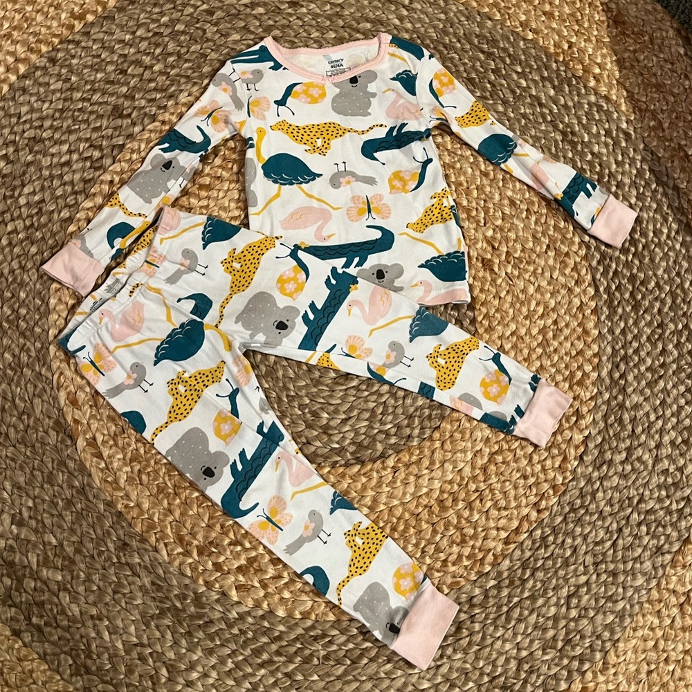 Toddler girls animal print 2 piece pajamas 4t